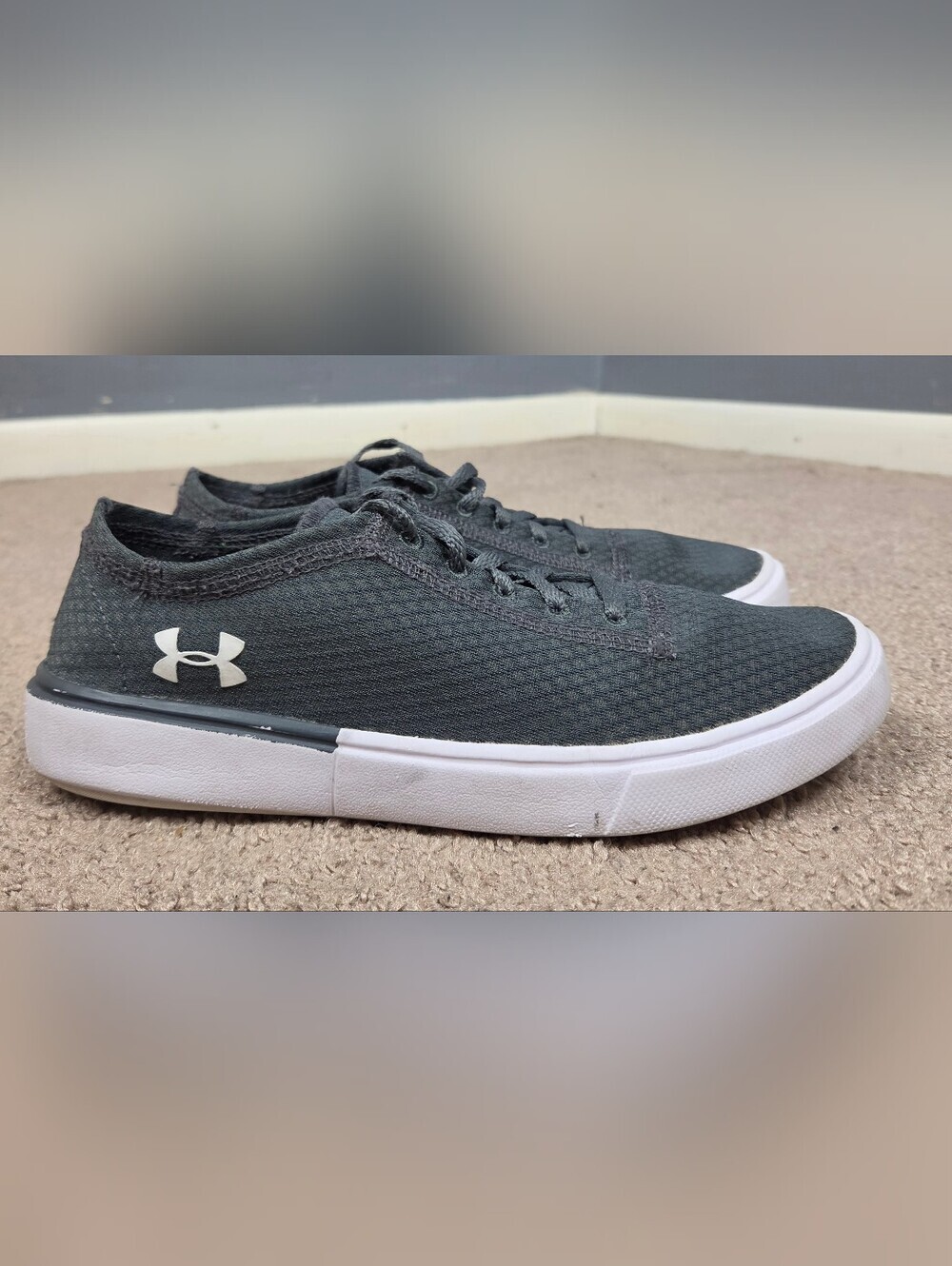 Under Armour Men's Gray Knit Lace-Up Sneakers